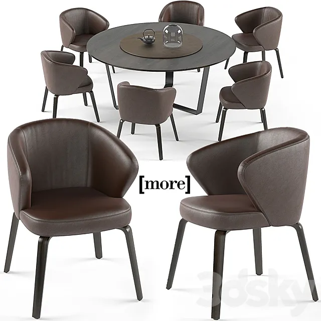 Mudi armchair and Pero round table set 3DModel