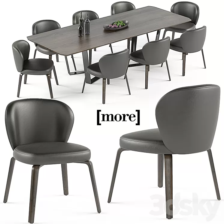 Mudi chair and Pero table set 3D Model