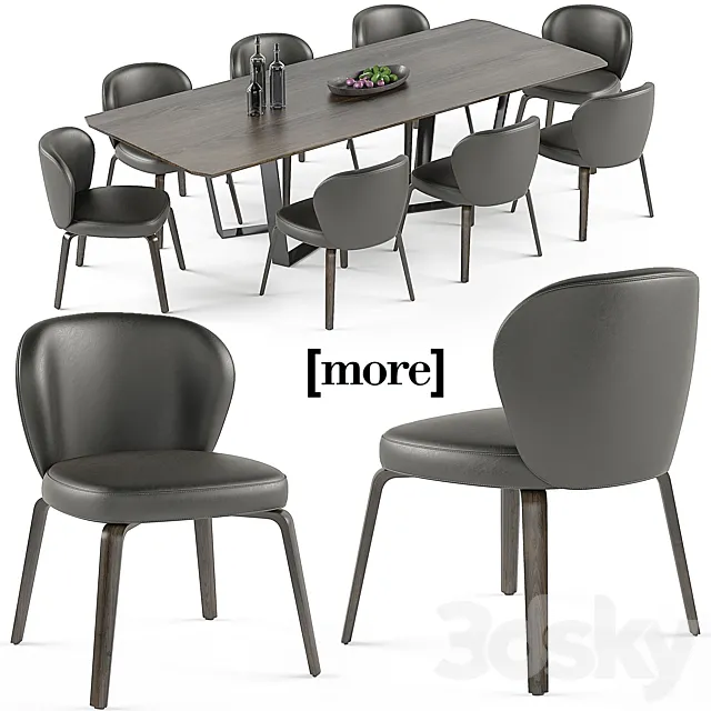 Mudi chair and Pero table set 3DModel