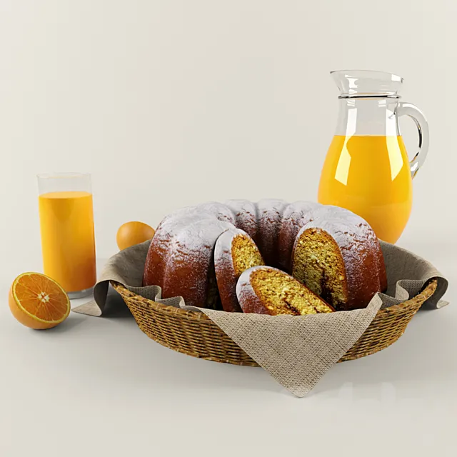 Muffin and juice 3DModel