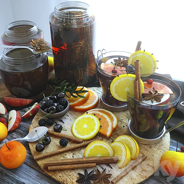 Mulled wine with honey 3DModel