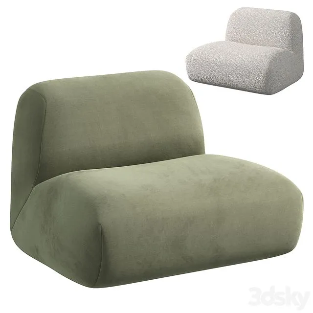 Multi-color Options Boconcept Stuffed Floor Teddy Couch Hippo Loveseat Boucle Cloud armchair 3D Model