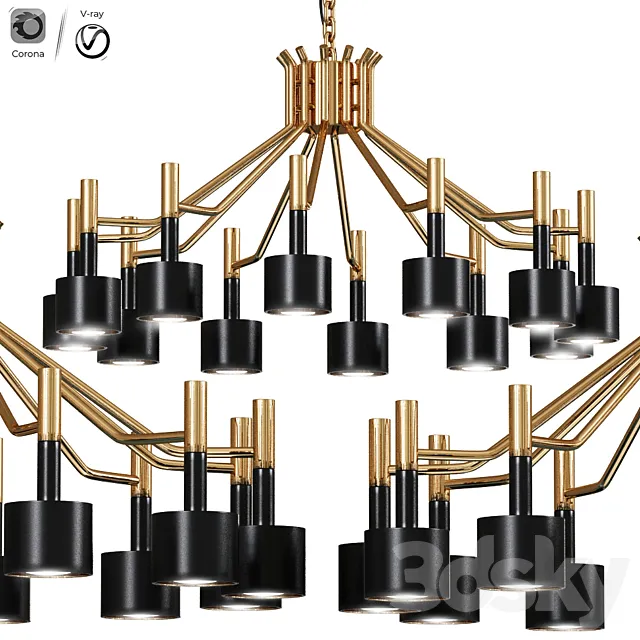 Multi-Headed Modern Chandelier Gold Free Download