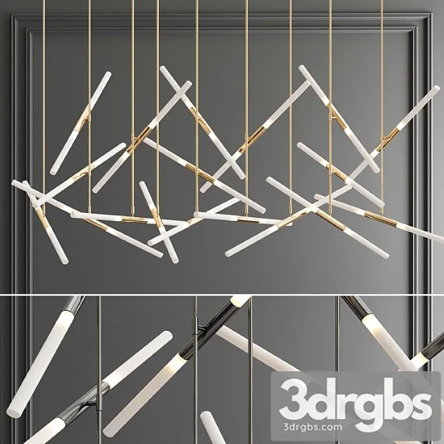 Multi Led Tube Pendant Big 3D Model Free