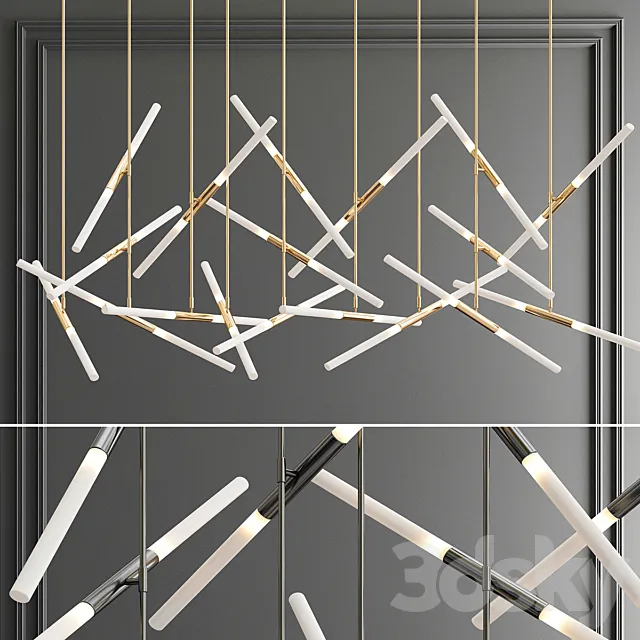 Multi LED Tube Pendant Big 3D Model