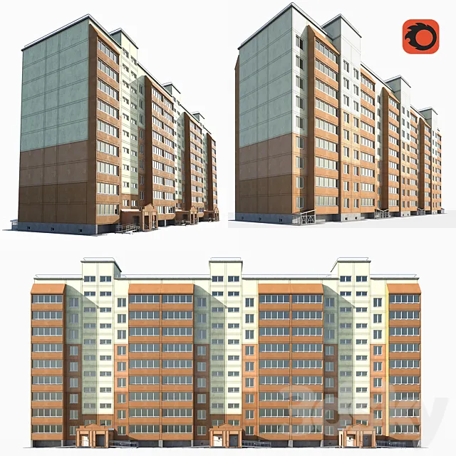 Multi-storey residential building 3D Model