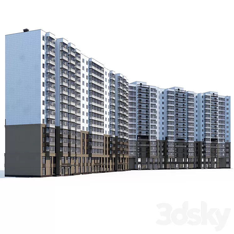 Multi-storey residential building 3D Model