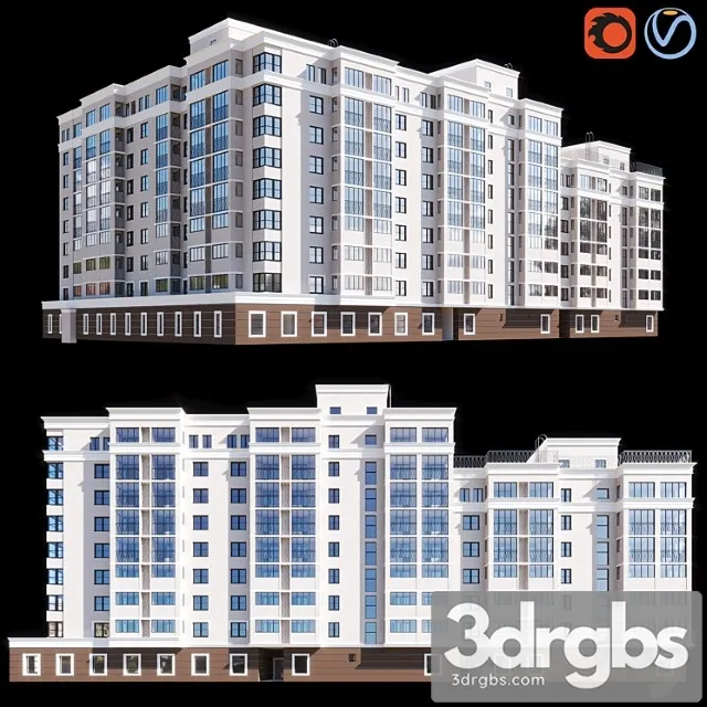 Multi Storey Residential Building 8 3D Model Free