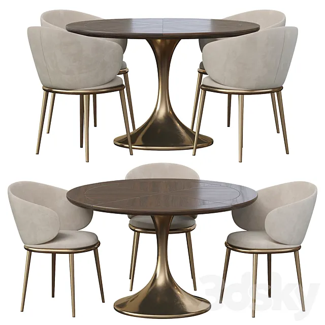 Mun Chair and Fashionable Dining 3DModel