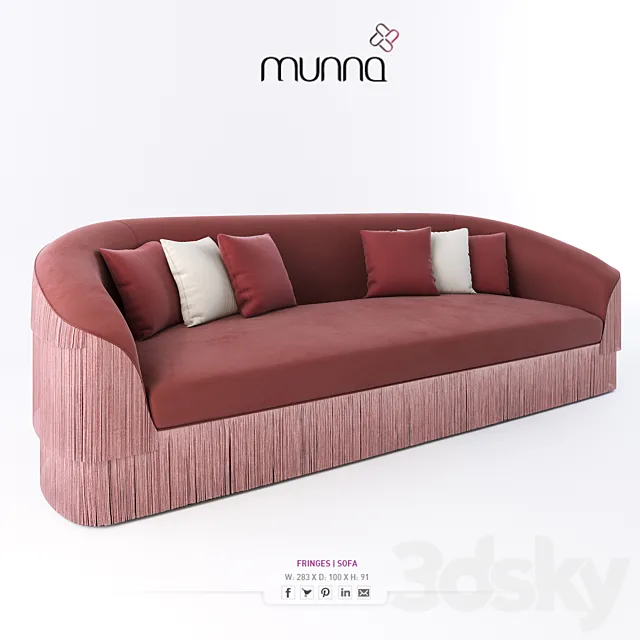 Munna. Fringes Sofa 3DModel