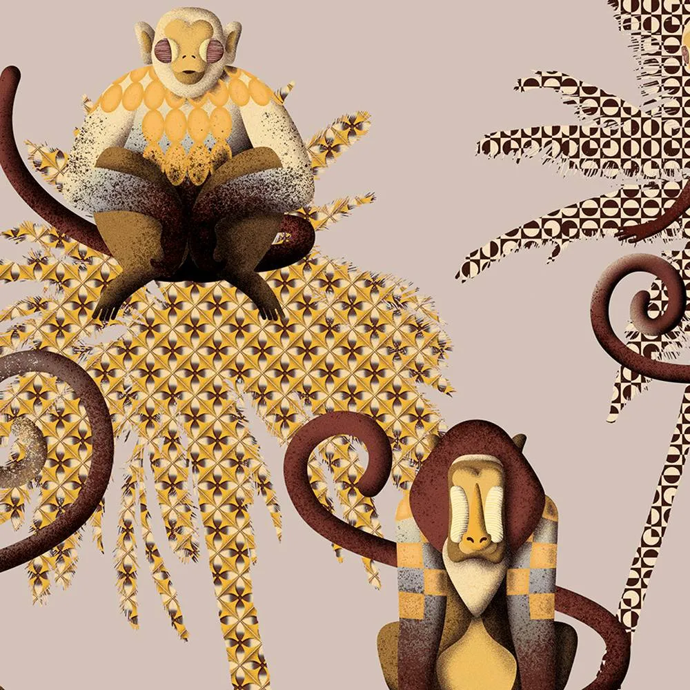 Murals - Wallpaper Play Monkey 3D Model