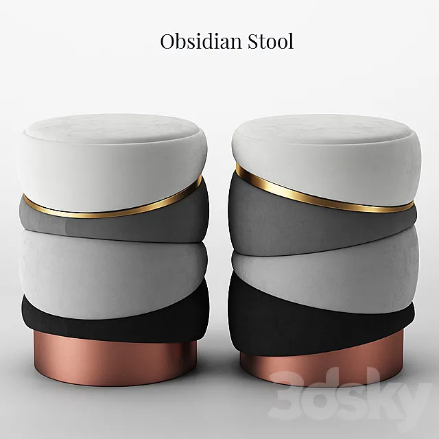 Muranti Obsidian Stool 3DModel