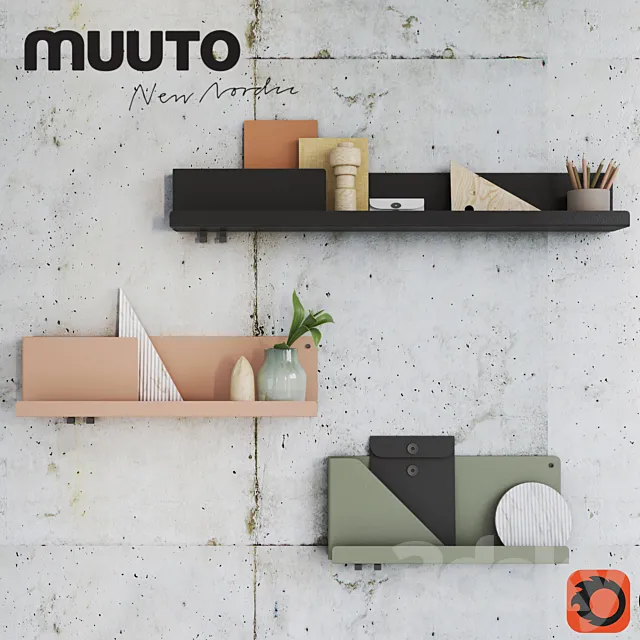 Mutto FOLDED SHELVES with decor 3DModel