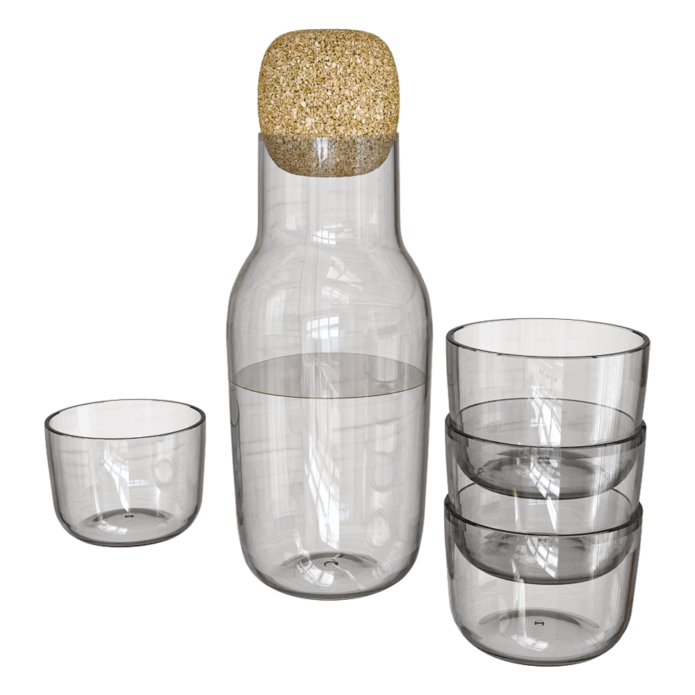 Muuto - Corky carafe and glasses 3D Model
