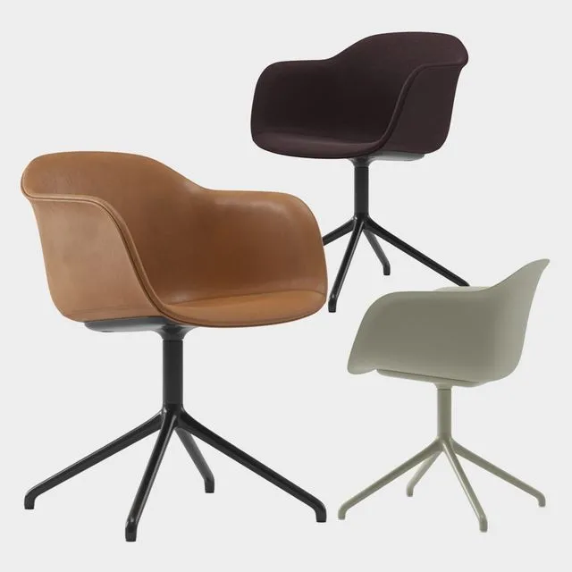Muuto fiber armchair swive base 3D Model