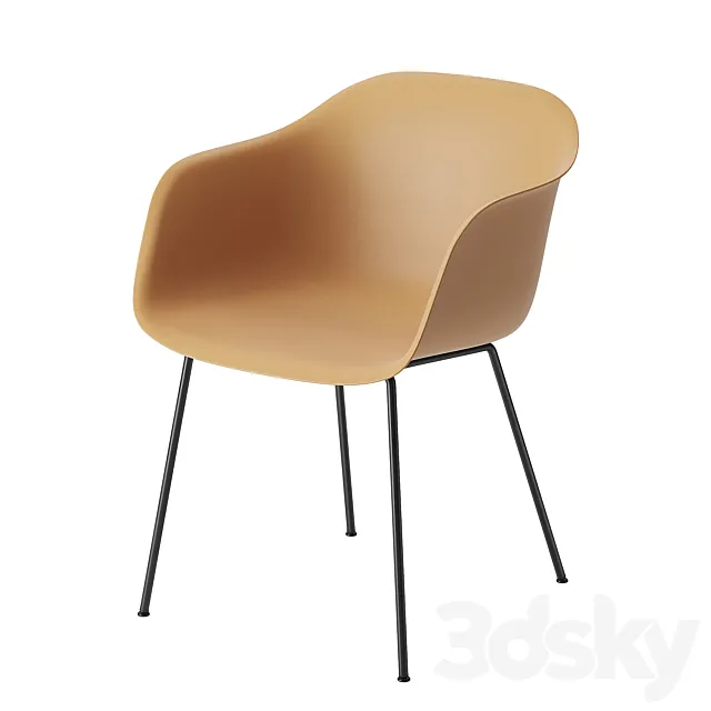 Muuto Fiber Armchair Tube Base 3D Model