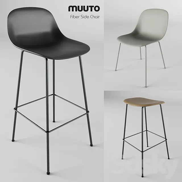 Muuto. Fiber Side Chair by Iskos - Berlin 3D Model