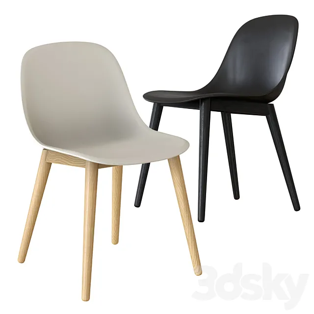 Muuto fiber side wood 3D Model