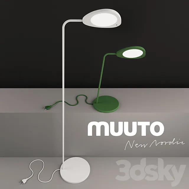 Muuto leaf table lamp + floor lapm 3D Model