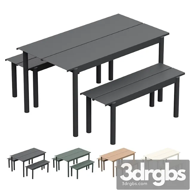 Muuto linear steel garden set 2 3D Model Free