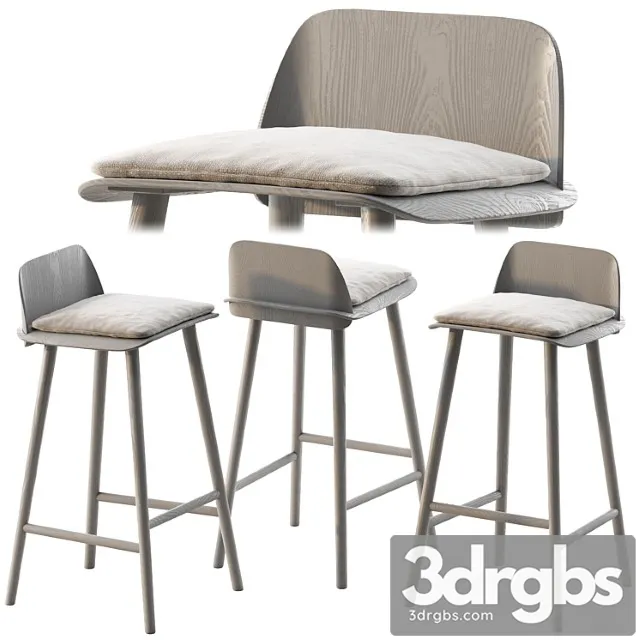 Muuto nerd barstool 2 3D Model Free