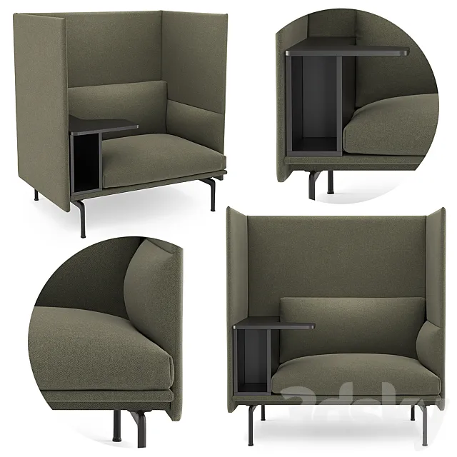 Muuto Outline Highback Work 3D Model