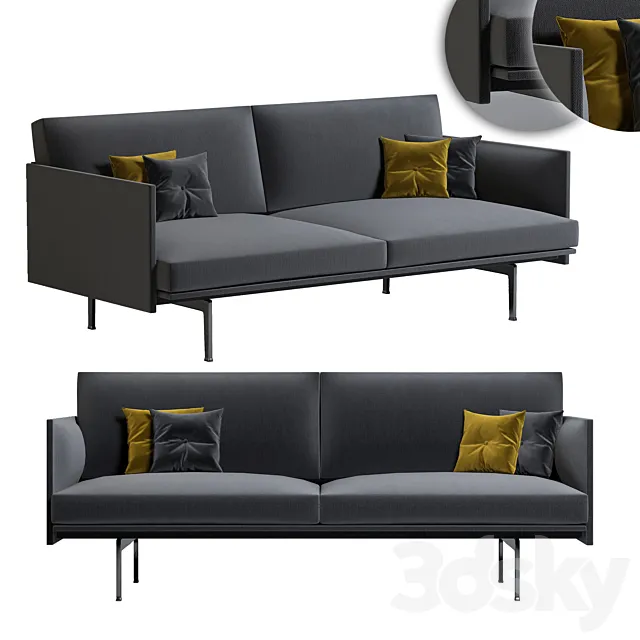 Muuto outline modern sofa 3DModel