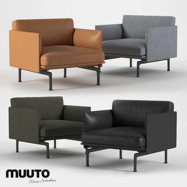 Muuto outline series armchair 78 3D Model