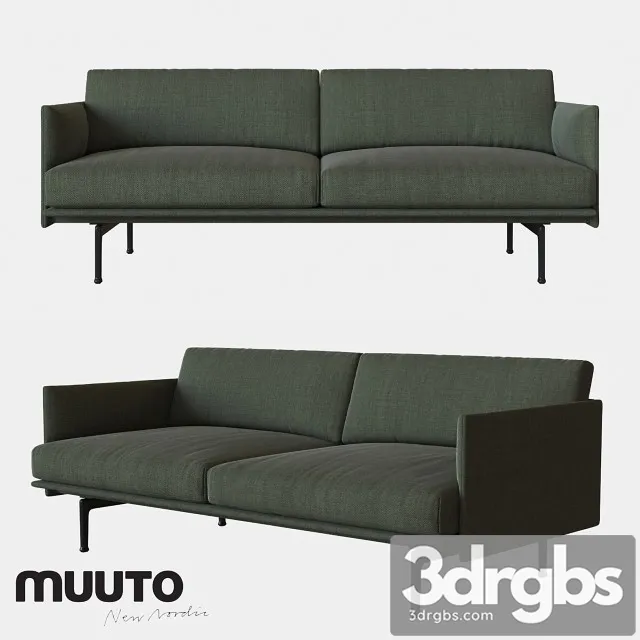 Muuto Outline Sofa 2 Seater 3D Model Free