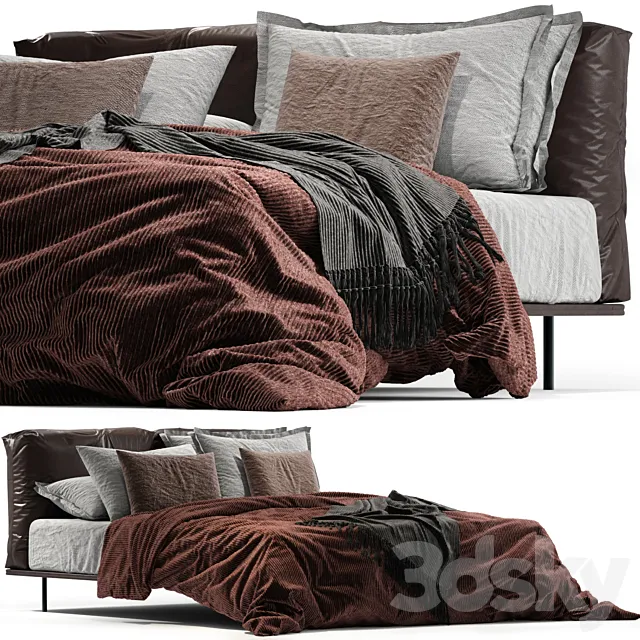 MYNIGHT By Lema Double bed with upholstered headboard Free Download