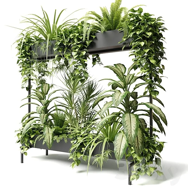 Mynthe rectangular two-storey planter 3D Model