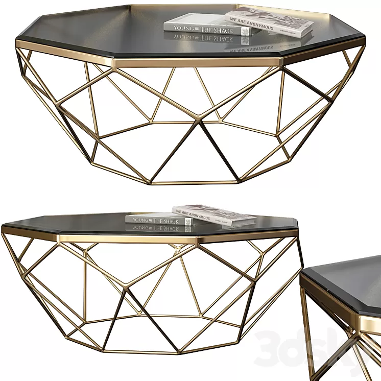 Mystique Glass-Top Coffee Table 3D Model