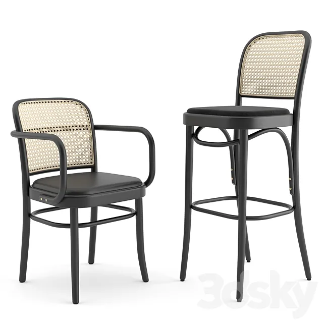 N. 811 Hocker by THONET VIENNA 3D Model