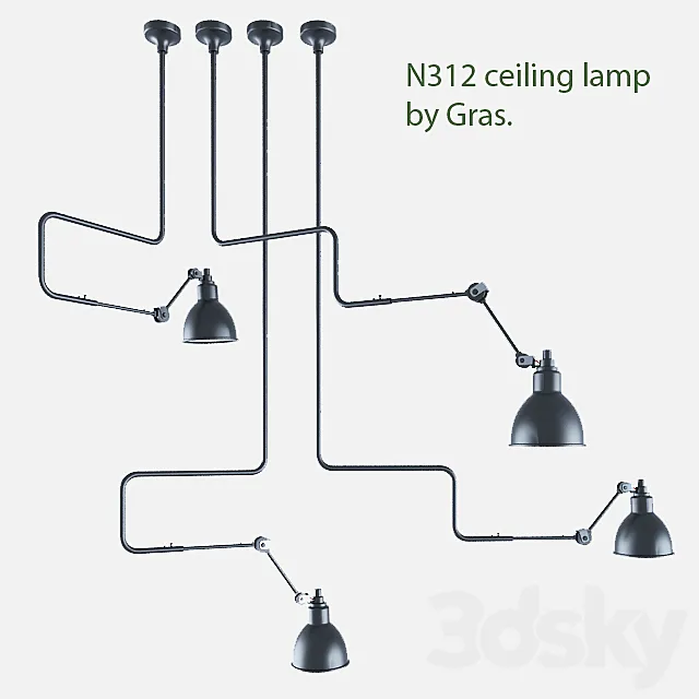 N312 ceiling lamp by Gras. 3DModel