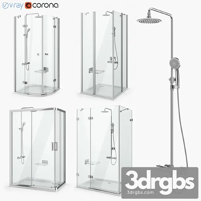 Nabor Dushevykh Kabin Ravak Set 18 3D Model Free