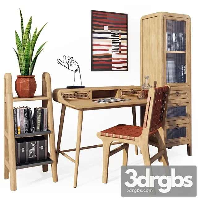 Nabor Mebeli Dlia Kabineta Desk Nalu La Forma 3D Model Free