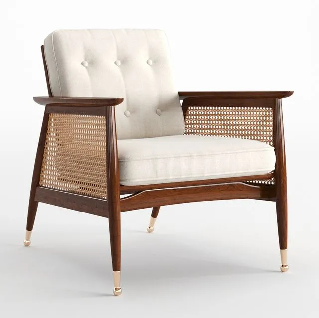 Nadia Caned Accent Chair 3D Model