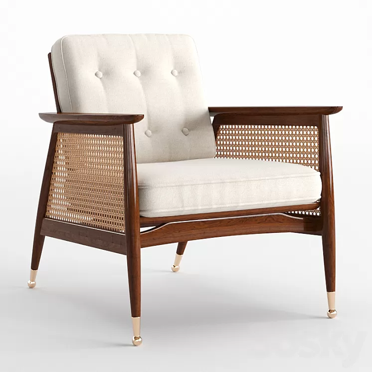 Nadia Caned Accent Chair 3D Model