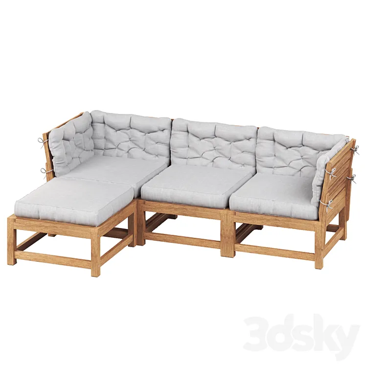 NAMMARO Modular 3-seater sofa with footstool IKEA 3D Model Free