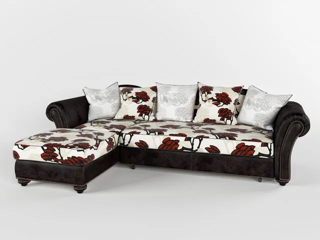 Naples sofa with ottoman 3D Model