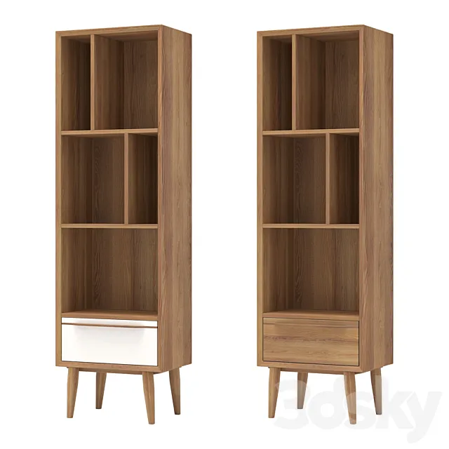 Narrow rack Bruni (white) 45*150*30 cm 3D Model