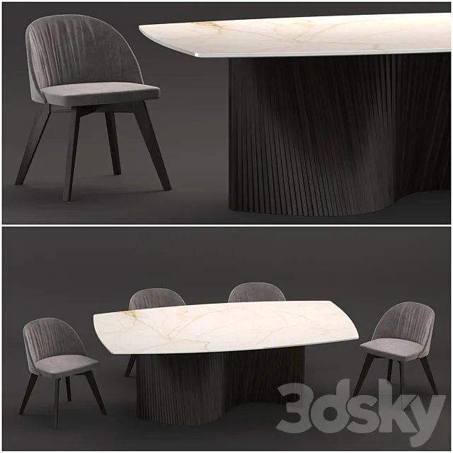 Natisa | Orbit table | Rose chair 3DModel