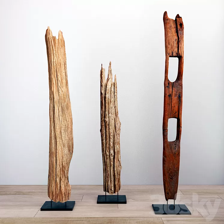 Natura Tall Root Wood 3D Model
