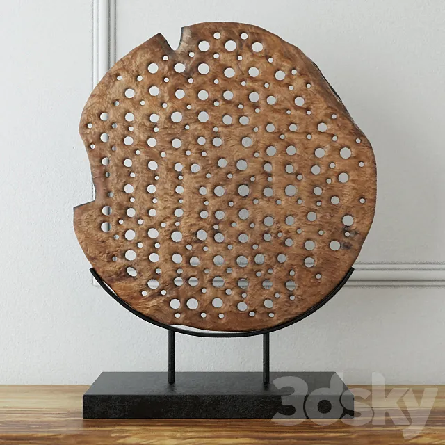 Natura Wooden Carving Deco on Stand _ Jeffan 3D Model