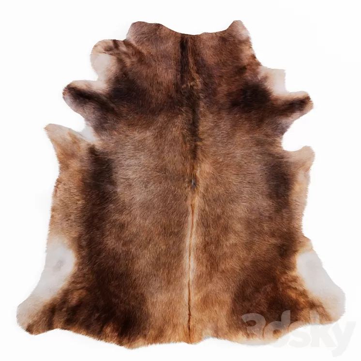 Natural Animal Cowhide Rug 3D Model