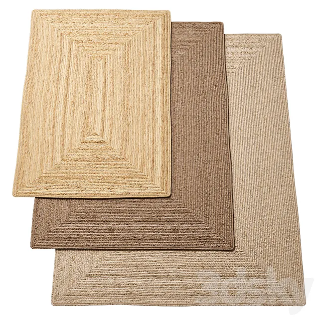 Natural braided jute rug 3DModel