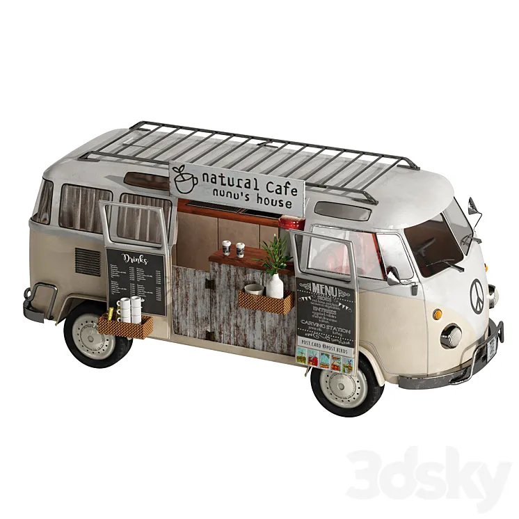 Natural Cafe Van 3D Model Free