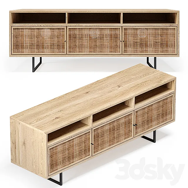 Natural Cane Media Console 3DModel