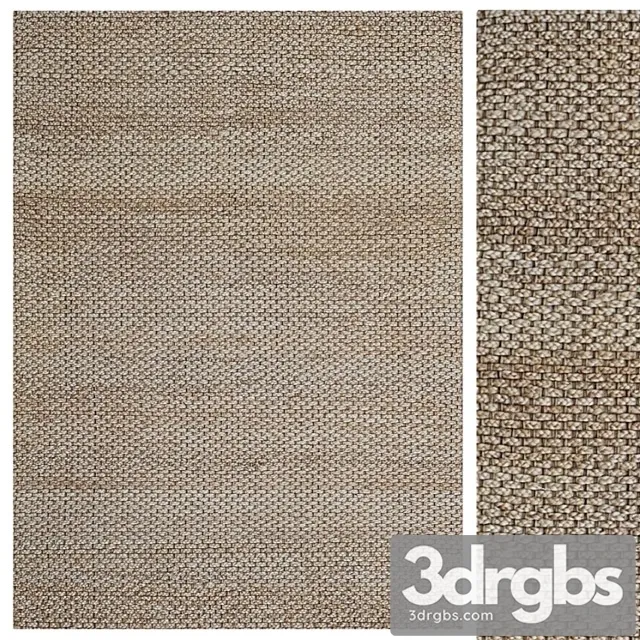 Natural Desert Handwoven Jute Rug 3D Model Free