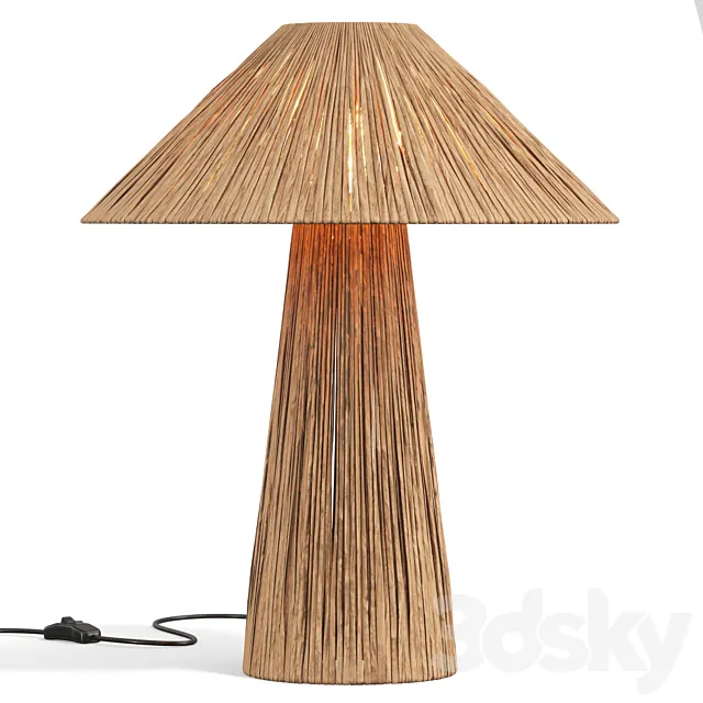 Natural Raffia Lamp 3D Model